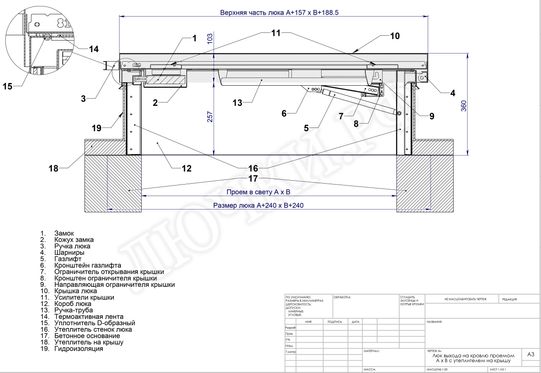 Люк для выхода на кровлю Оптимус 1200*2000 Люк для выхода на кровлю Оптимус 1200*2000