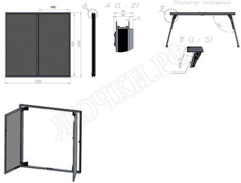 Люк под плитку Нажимной Секрет-Лайт 250*900 Люк под плитку Нажимной Секрет-Лайт 250*900