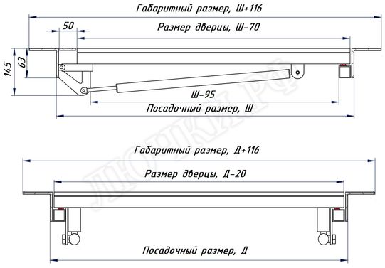 Напольный люк Самоподъемный Усиленный, Уголок, AISI304, 1 створка Напольный люк Самоподъемный Усиленный, Уголок, AISI304, 1 створка